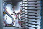 Figure 3. A module of trays showing good use of 30 mm radius protection, no-fish wire access, and cable waterfalls